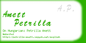 anett petrilla business card